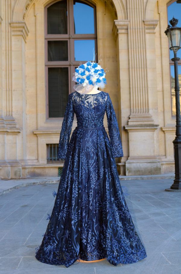 Bordeaux Grace – Full Sleeve Embroidered Evening Gown - TL-56 - Image 21