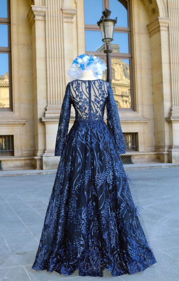 Bordeaux Grace – Full Sleeve Embroidered Evening Gown - TL-56 - Image 20