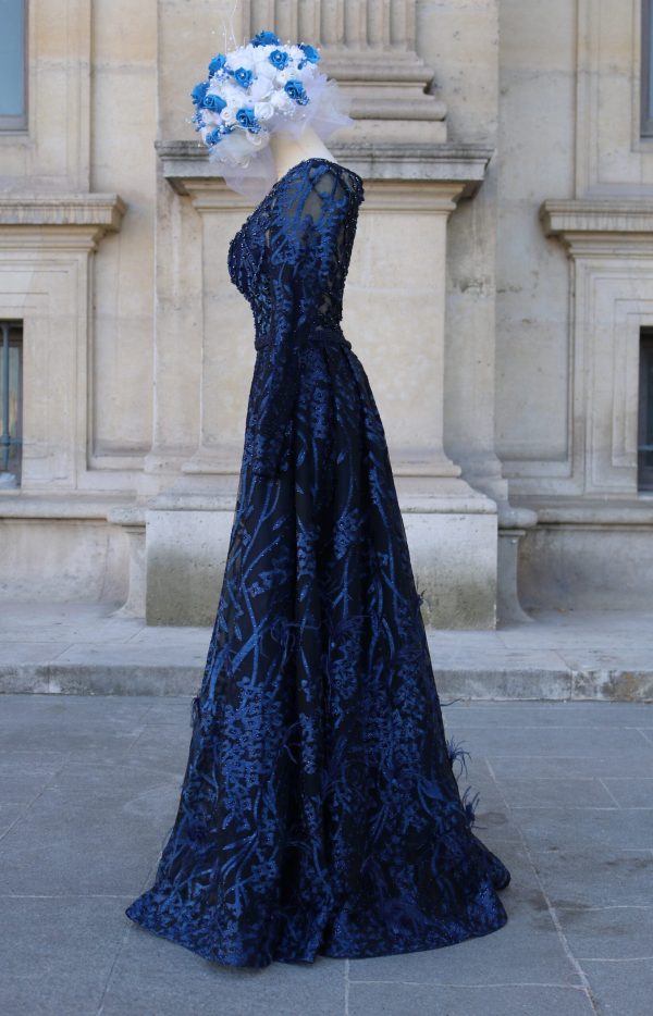 Bordeaux Grace – Full Sleeve Embroidered Evening Gown - TL-56 - Image 19