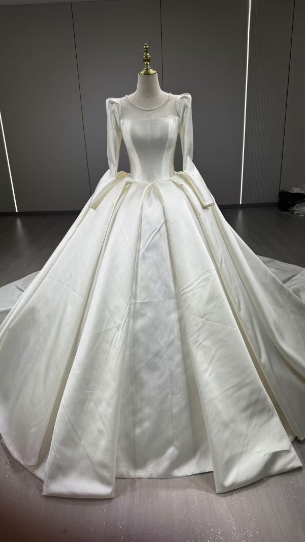 Elegant Ivory Ball Gown Wedding Dress with Puffy Sleeves - T9088 Jupon Inclus - Image 4