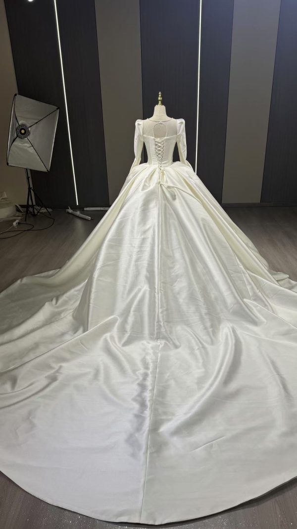 Elegant Ivory Ball Gown Wedding Dress with Puffy Sleeves - T9088 Jupon Inclus - Image 2