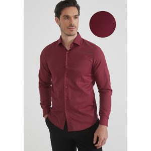 Tone on tone stripes shirt - Burgundy