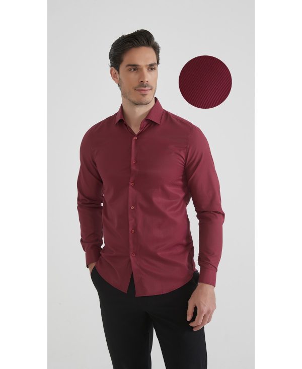 Tone on tone stripes shirt - Burgundy