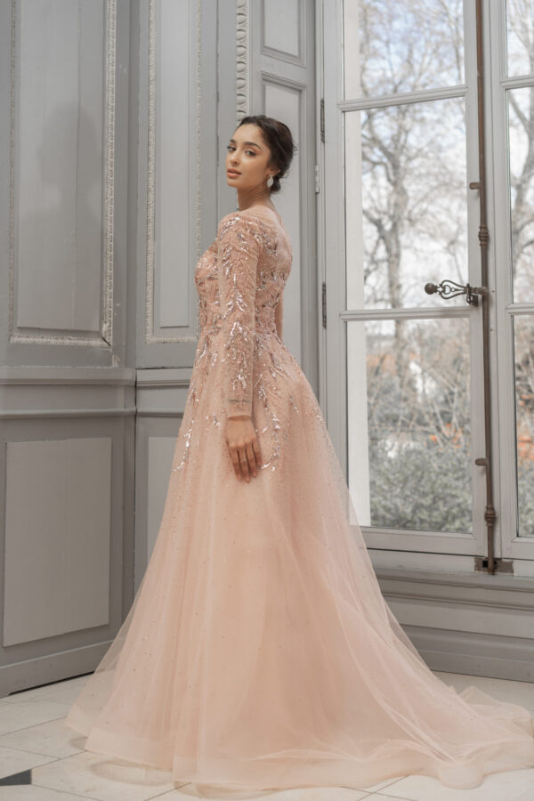 elegant flowing evening gown – ref. 6563
