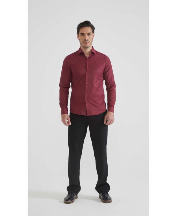 tone on tone stripes shirt burgundy