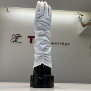 royal white opera gloves – long satin bridal elegance g 103