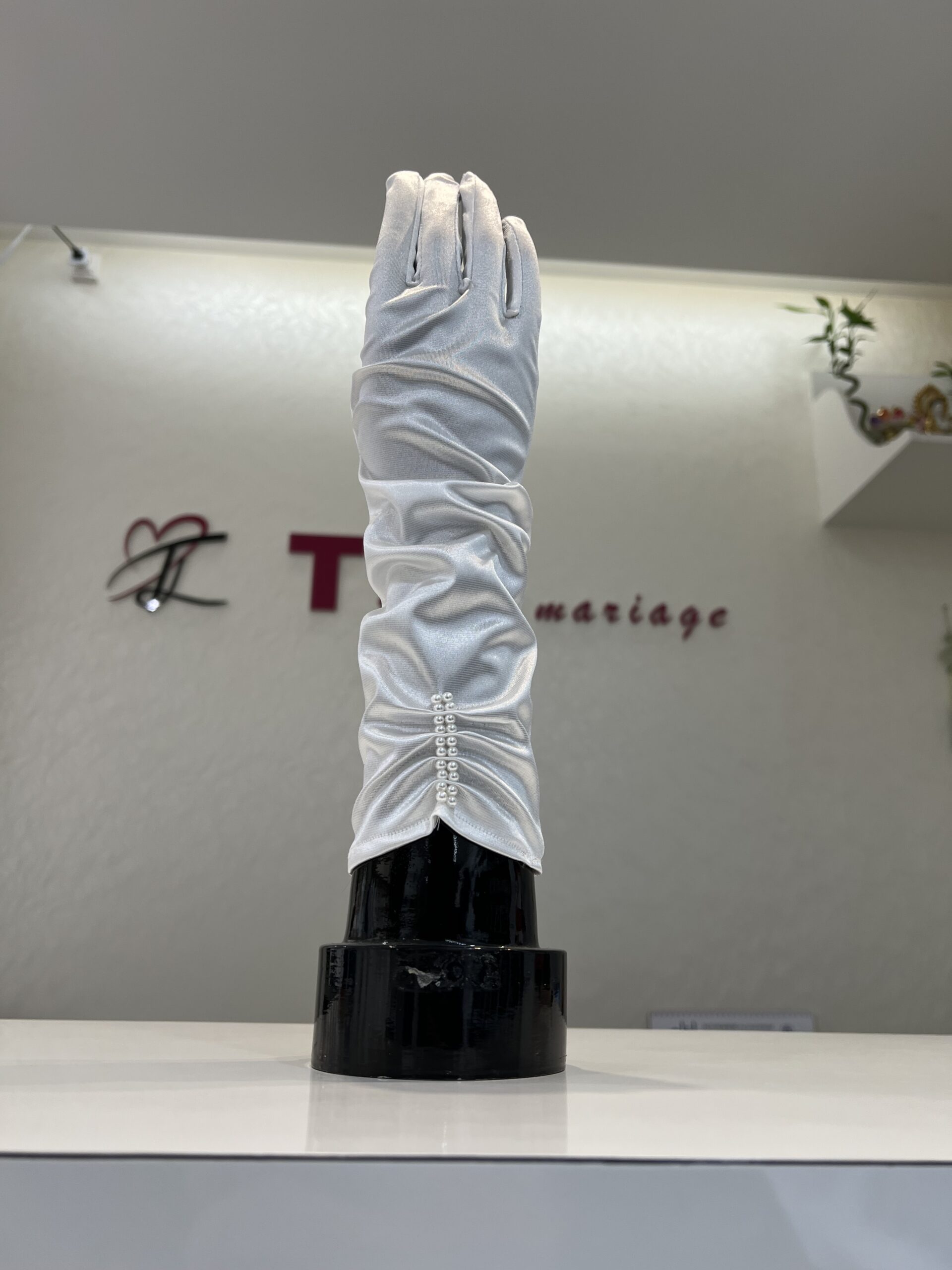 royal white opera gloves – long satin bridal elegance g 103