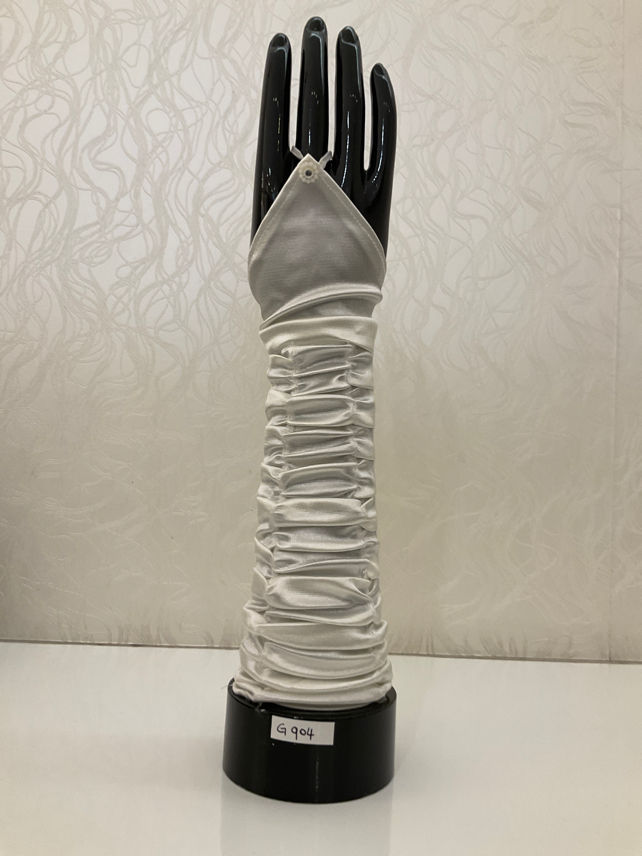 floral lace sheer wedding gloves – vintage white g 904