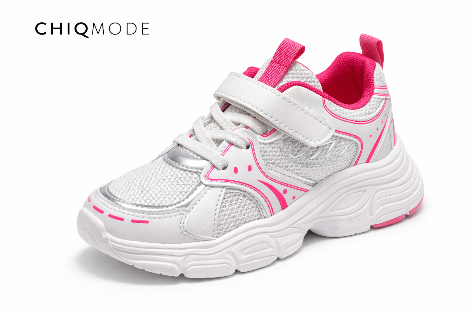kids sport sneakers – white & pink