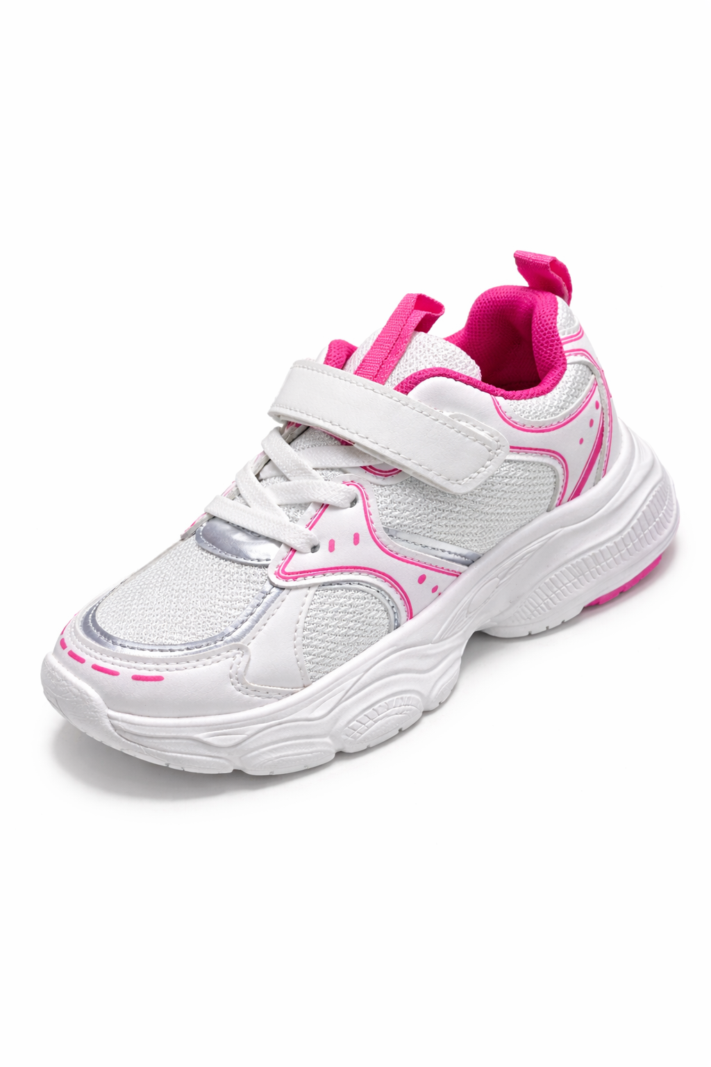 kids sport sneakers – white & pink