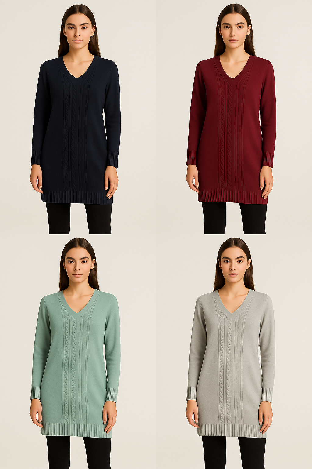 cable knit v neck sweater dress