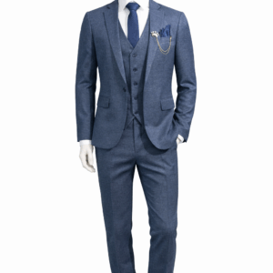 blue 3 piece men’s suit – slim fit wedding & formal suit | chiq mode